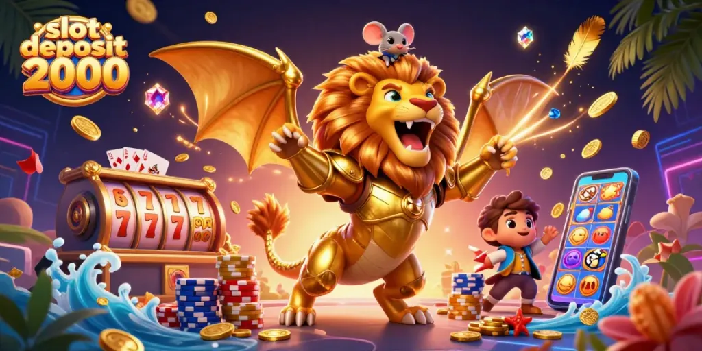 Engage with exciting slot deposit 2000 games featuring vibrant characters and dazzling casino elements.