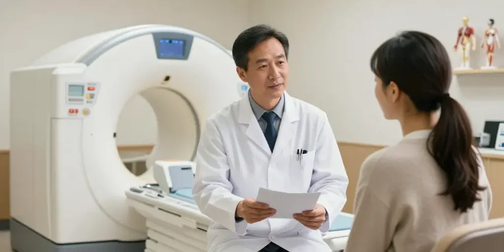 Professionelle Beratung zur Röntgenreizbestrahlung in der modernen Radiologiepraxis.