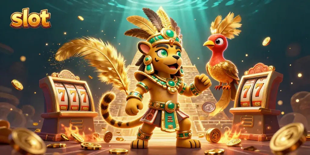 Putar slot dan menangkan dengan karakter jaguar dan burung quetzal yang berkilau.