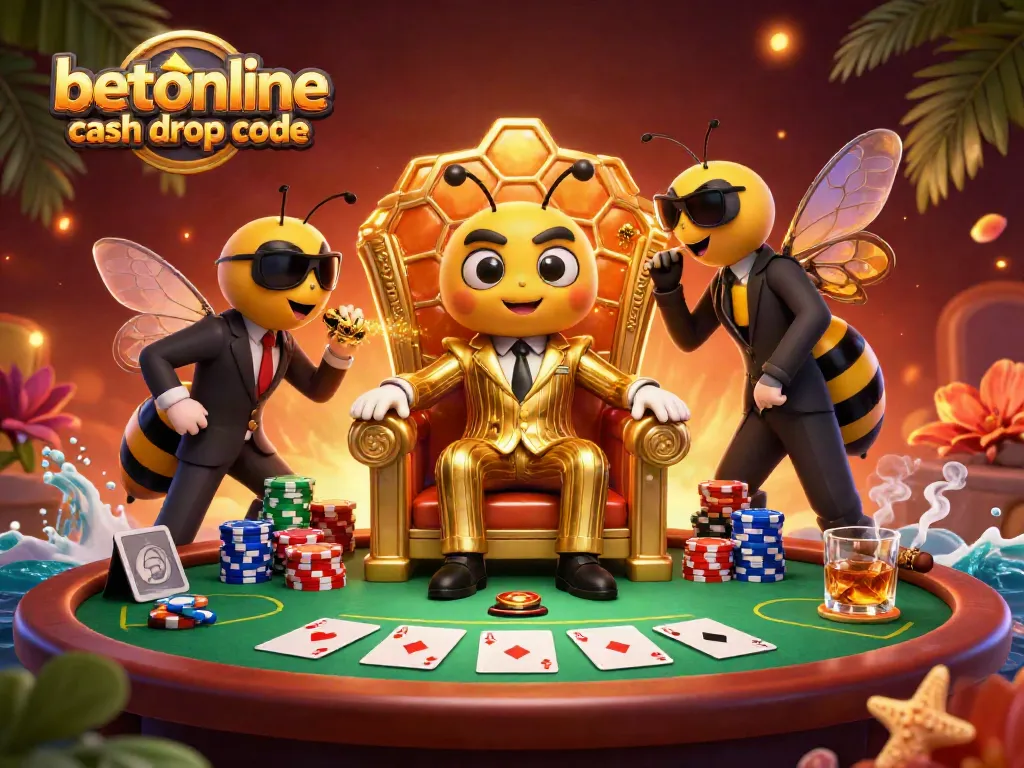 Claim the betonline cash drop code in a vibrant 3D casino illustration filled with thrilling elements.