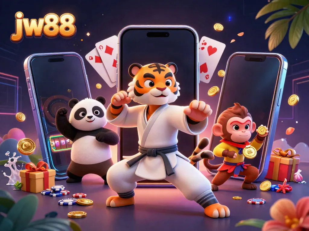 Engage in the thrilling world of jw88 casino with fun characters and vibrant gaming elements.