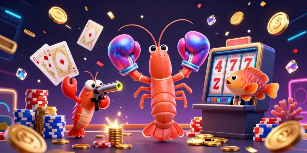 Engaging scene of slot gacor illustrated with vibrant 3D characters and casino elements.
