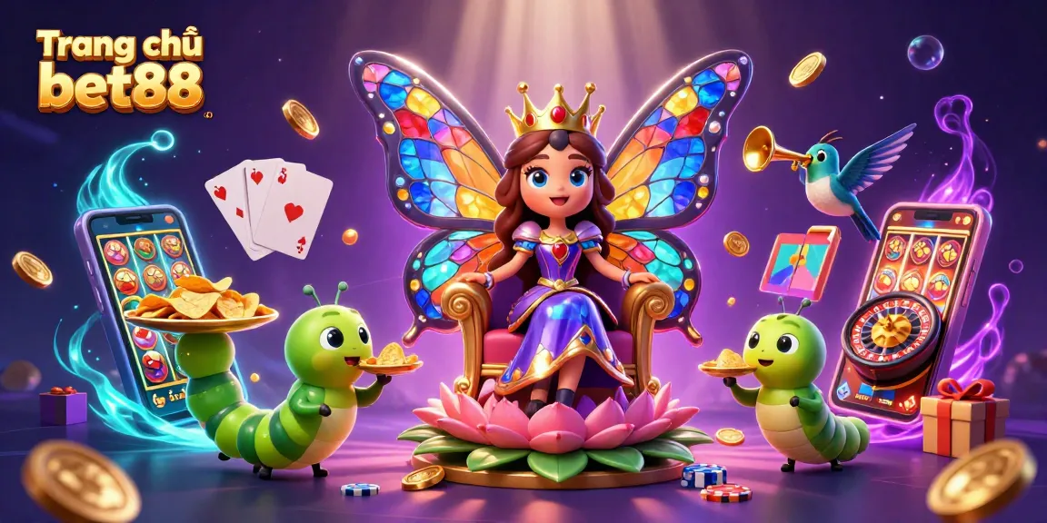 Win big with Trang chủ bet88’s vibrant casino scene featuring a butterfly queen and games.