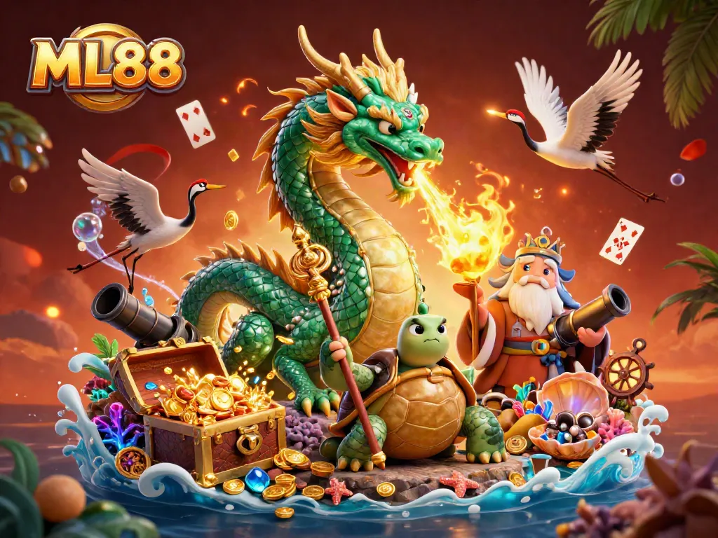 Experience thrilling fish shooting action at ML88 with a dynamic scene featuring vibrant ocean treasures.