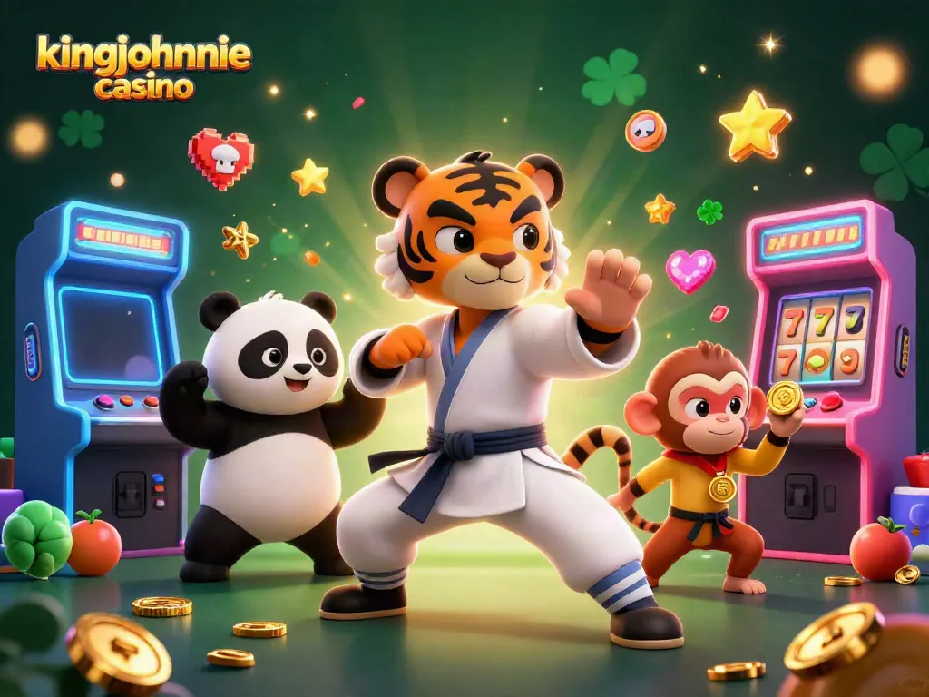 Experience the thrill at kingjohnnie casino with colorful character action and gaming excitement.