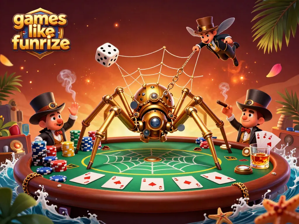 Experience thrilling games like Funrize with a bustling casino scene filled with action and excitement.