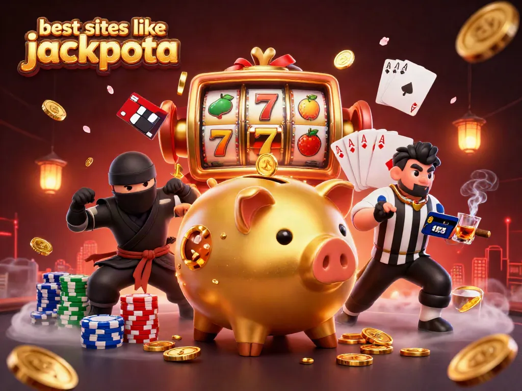 Play and win with the best sites like Jackpota through this vibrant casino illustration.