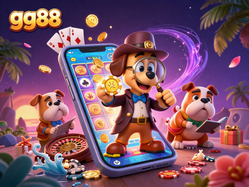 Win big at gg88 while exploring exciting gambling adventures with a detective and his bulldog companion.