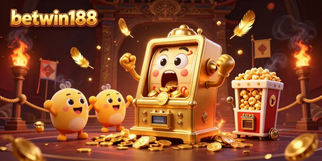 Mesin slot jackpot di betwin188 dengan karakter ceria dan efek visual yang menarik.