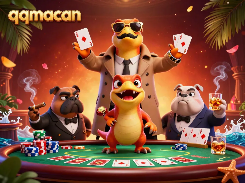 Engaging scene of qqmacan raptors at a casino entrance, ensuring a humorous atmosphere and vibrant gambling theme.