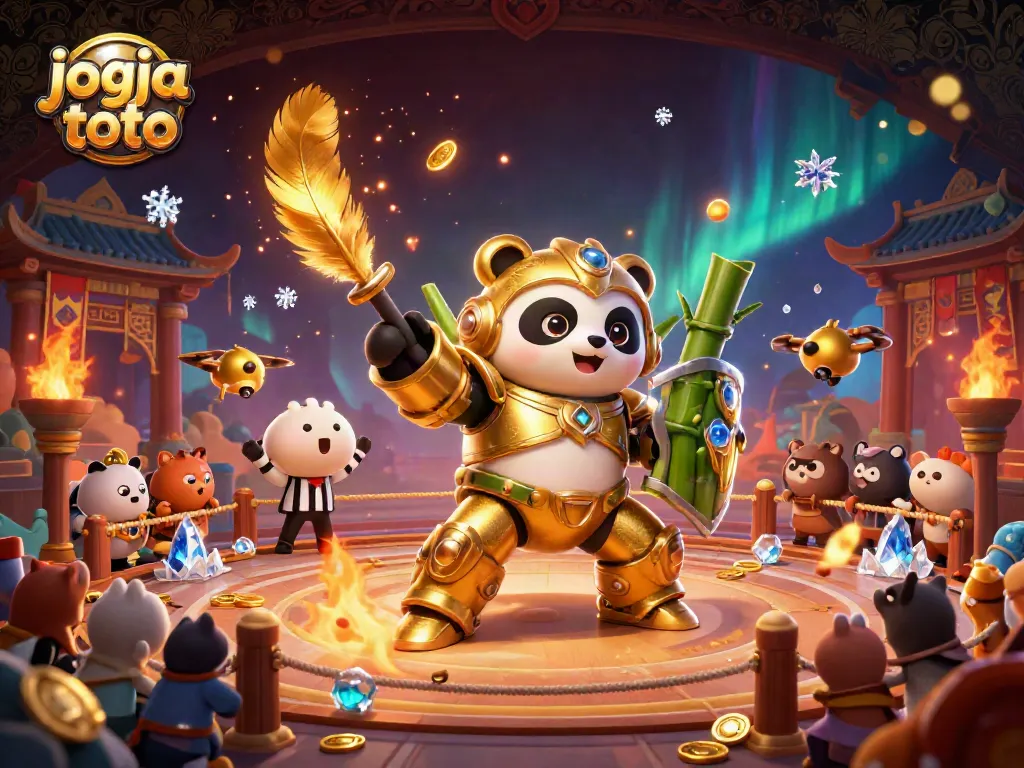 Engage with jogja toto in an exciting gaming arena, featuring dynamic characters and vibrant effects.
