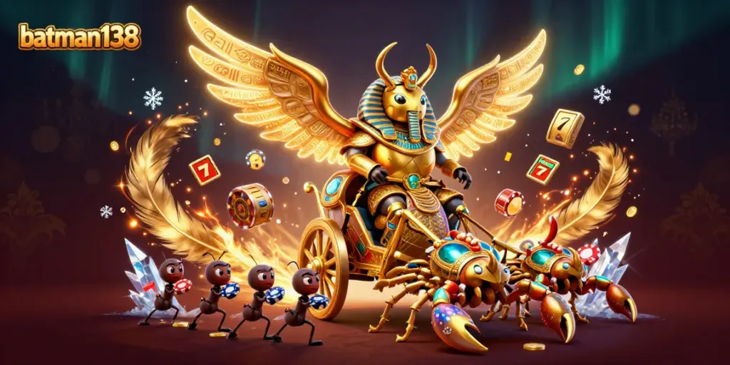Engage with batman138 slot games featuring golden scarab characters and exciting gaming elements.