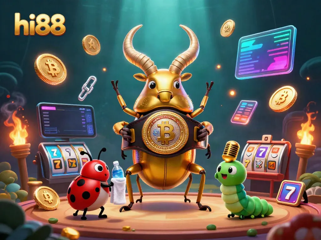 Experience the vibrant action of hi88 with a dynamic casino-themed illustration featuring vivid characters and gaming elements.