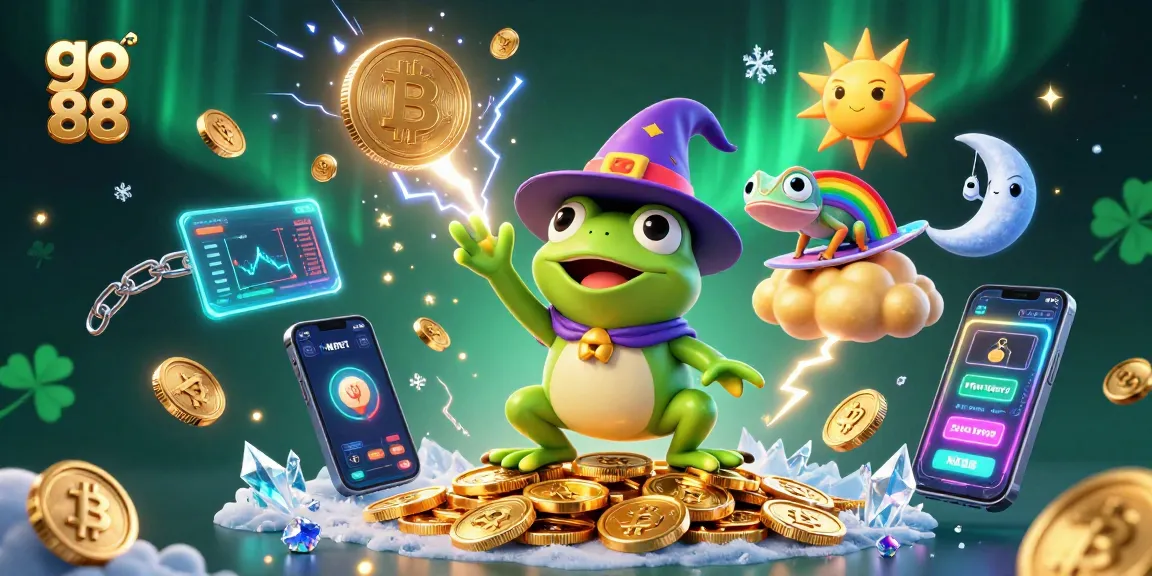 Introducing go 88, the thrilling crypto casino with vibrant characters and golden coins storming in!