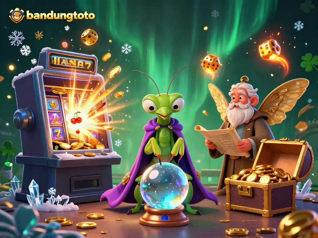 Experience the vibrant gaming action at bandungtoto with a mystical scene of fortune-telling elements and casino excitement.