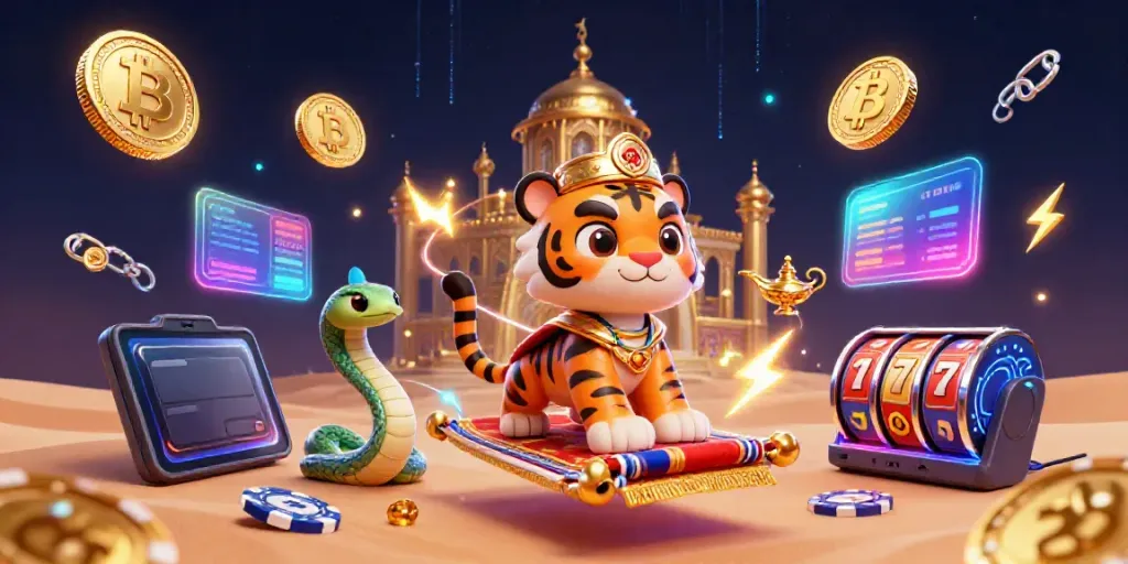 Spin and win at raja99 with a vibrant 3D casino-themed illustration depicting gaming excitement.