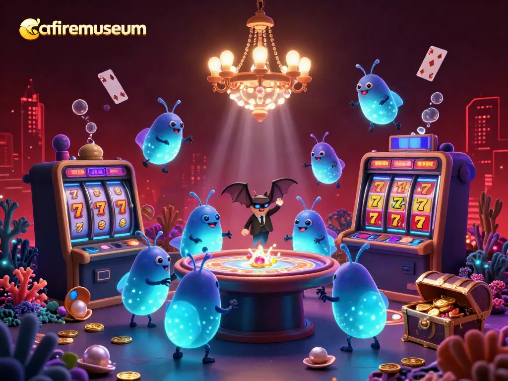Experience the thrill of gambling at cafiremuseum, illuminated by vibrant glowworms and exciting game elements.