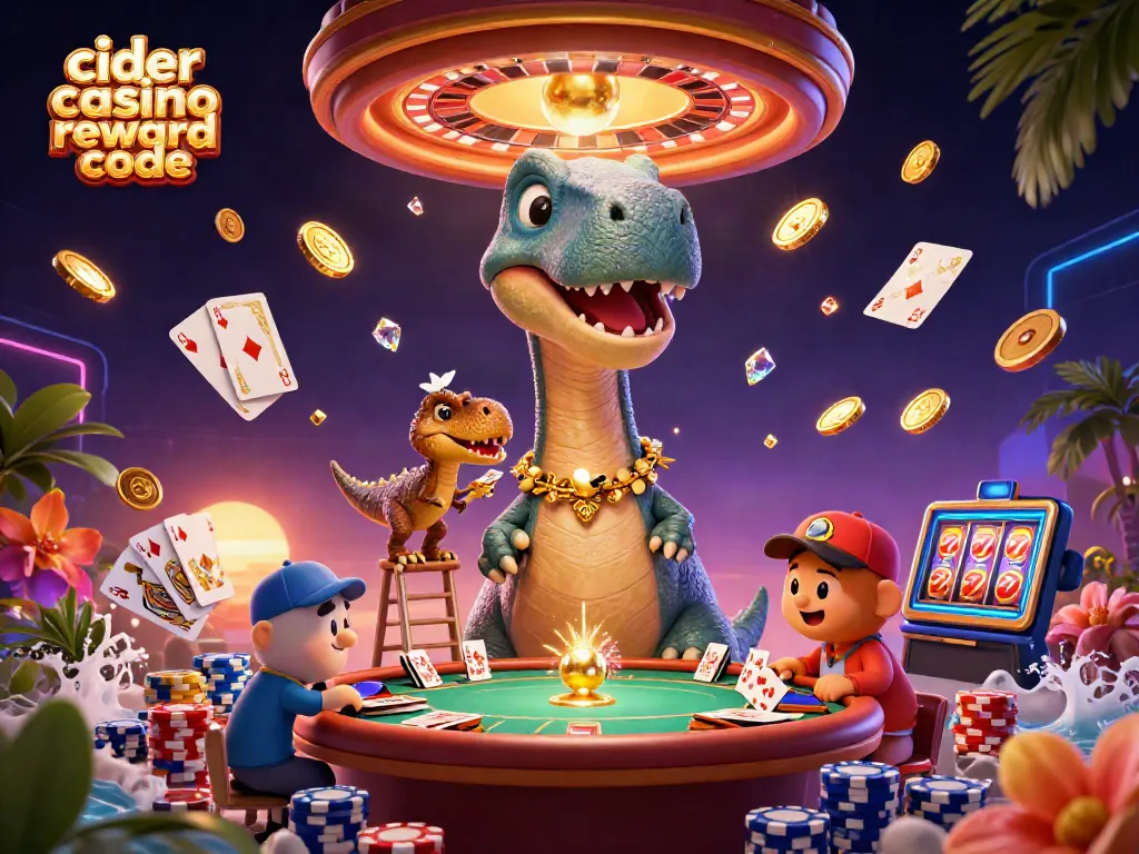 Win big with the cider casino reward code in an action-packed 3D casino scene.