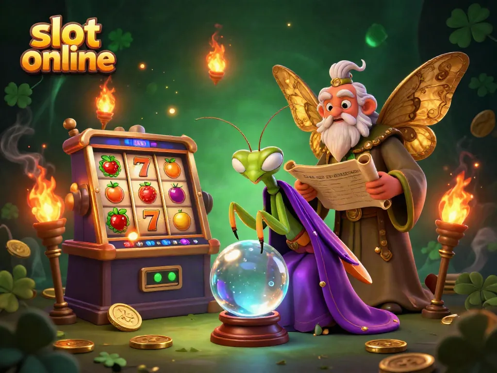 Spin big wins with slot online games in this colorful carnival illustration.