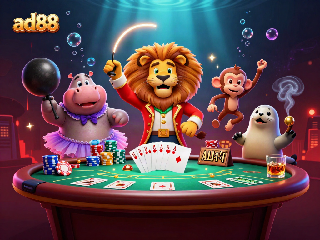 Experience the excitement of ad88 poker with dynamic characters and vibrant casino elements.