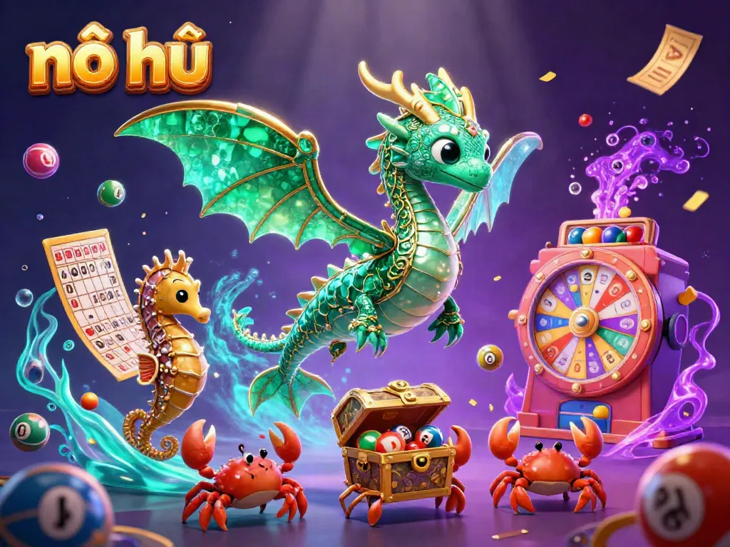 Engage in the exciting world of nổ hũ with vibrant treasure and game elements in a captivating underwater scene.