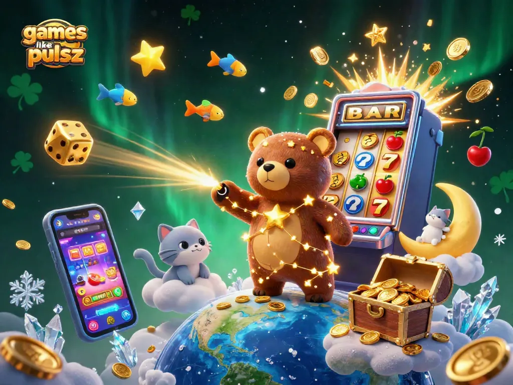 Experience thrilling games like pulsz with a vibrant casino scene featuring a jackpot explosion and interactive elements.