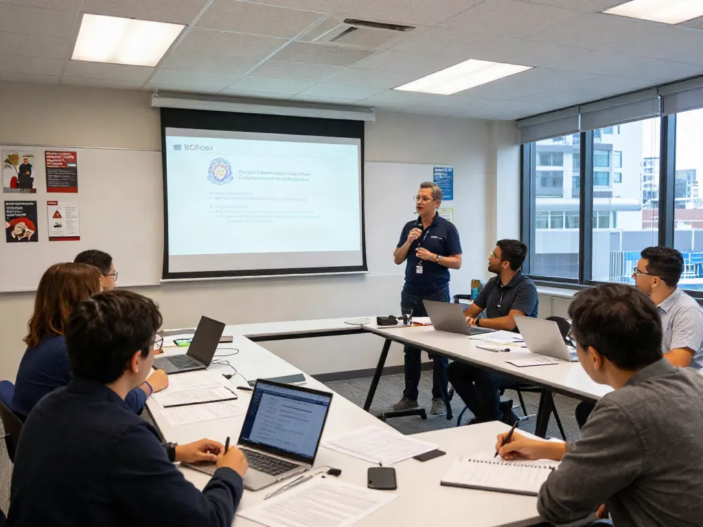CSP Certification training session in a modern classroom with engaging instructor and diverse participants.