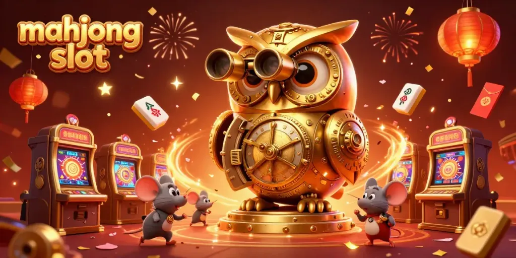 Experience the mahjong slot excitement with animated casino elements and vibrant confetti.