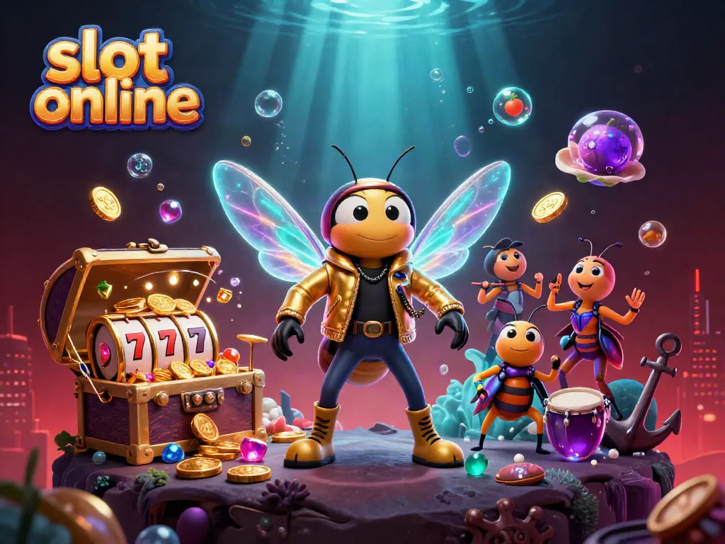 Experience the thrilling world of slot online with vibrant characters and dazzling casino elements.