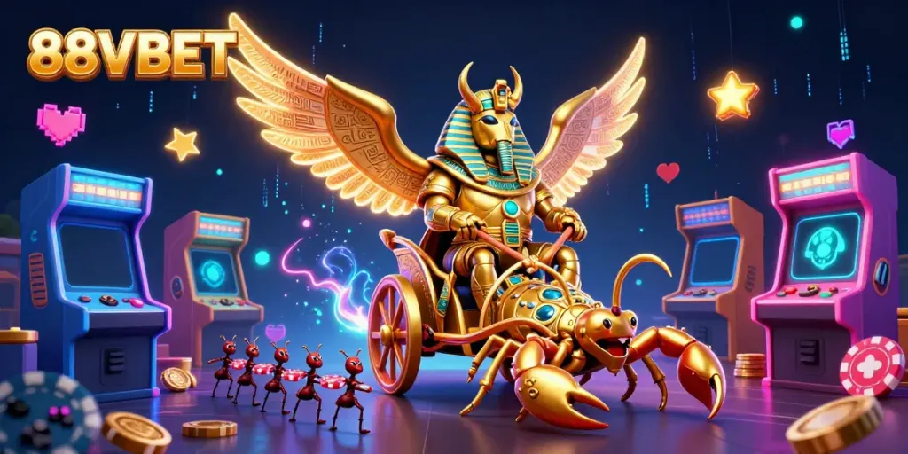 Experience thrilling gameplay with 88VBET's dazzling casino adventure featuring dynamic elements and vivid 3D characters.
