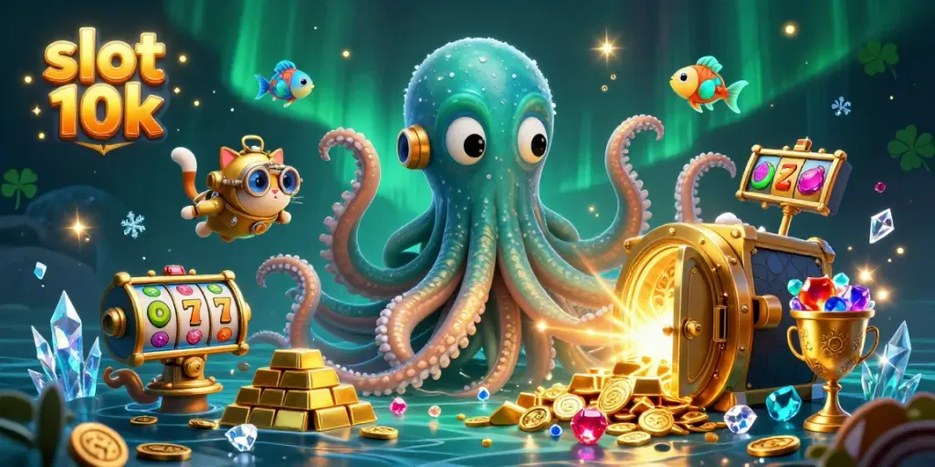 Play exciting slot 10k games with vibrant graphics and rich treasure in a captivating underwater scene.