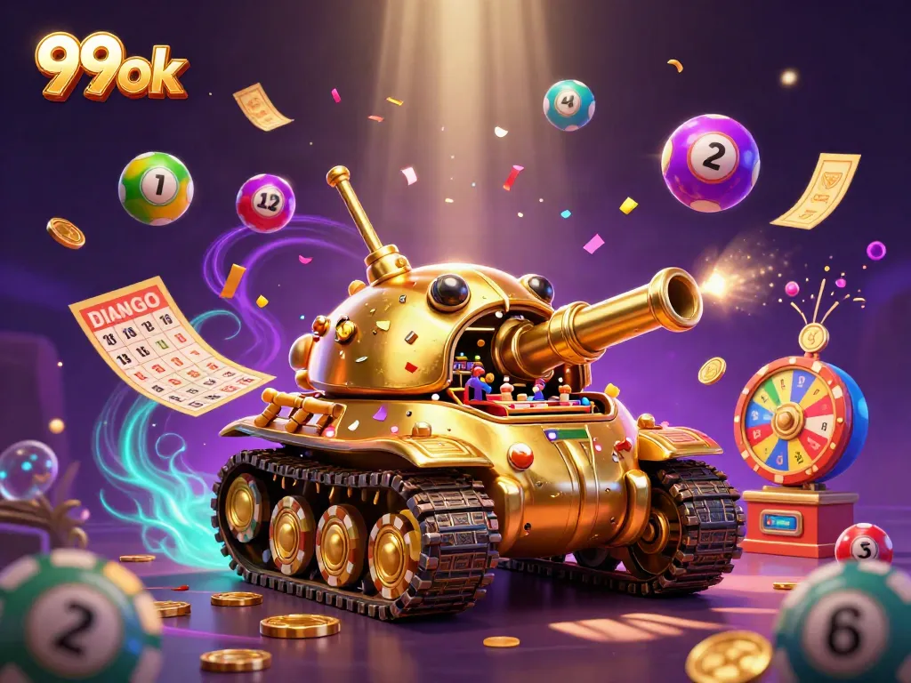 Experience fun gaming adventures with 99ok's cartoon tank casino illustration, capturing action and excitement.