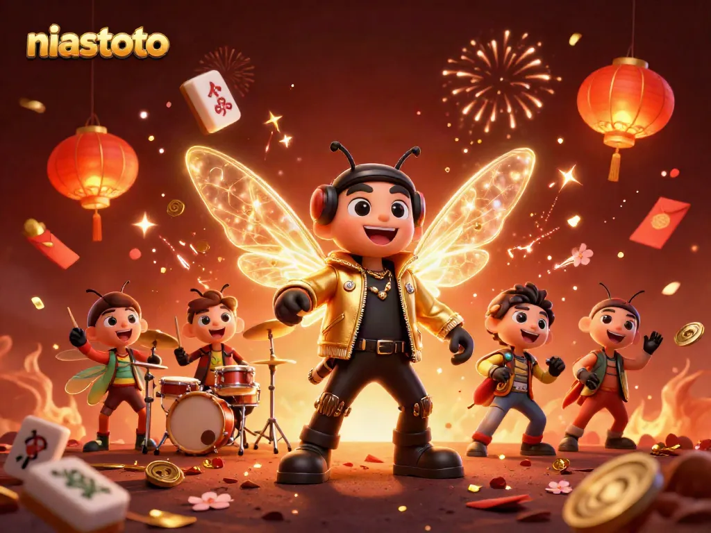 Experience the thrill of gambling with niastoto at this vibrant 3D casino illustration.